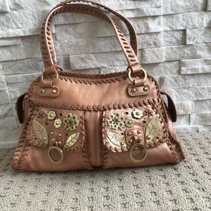 Rafe New York rose metallic leather shoulder bag